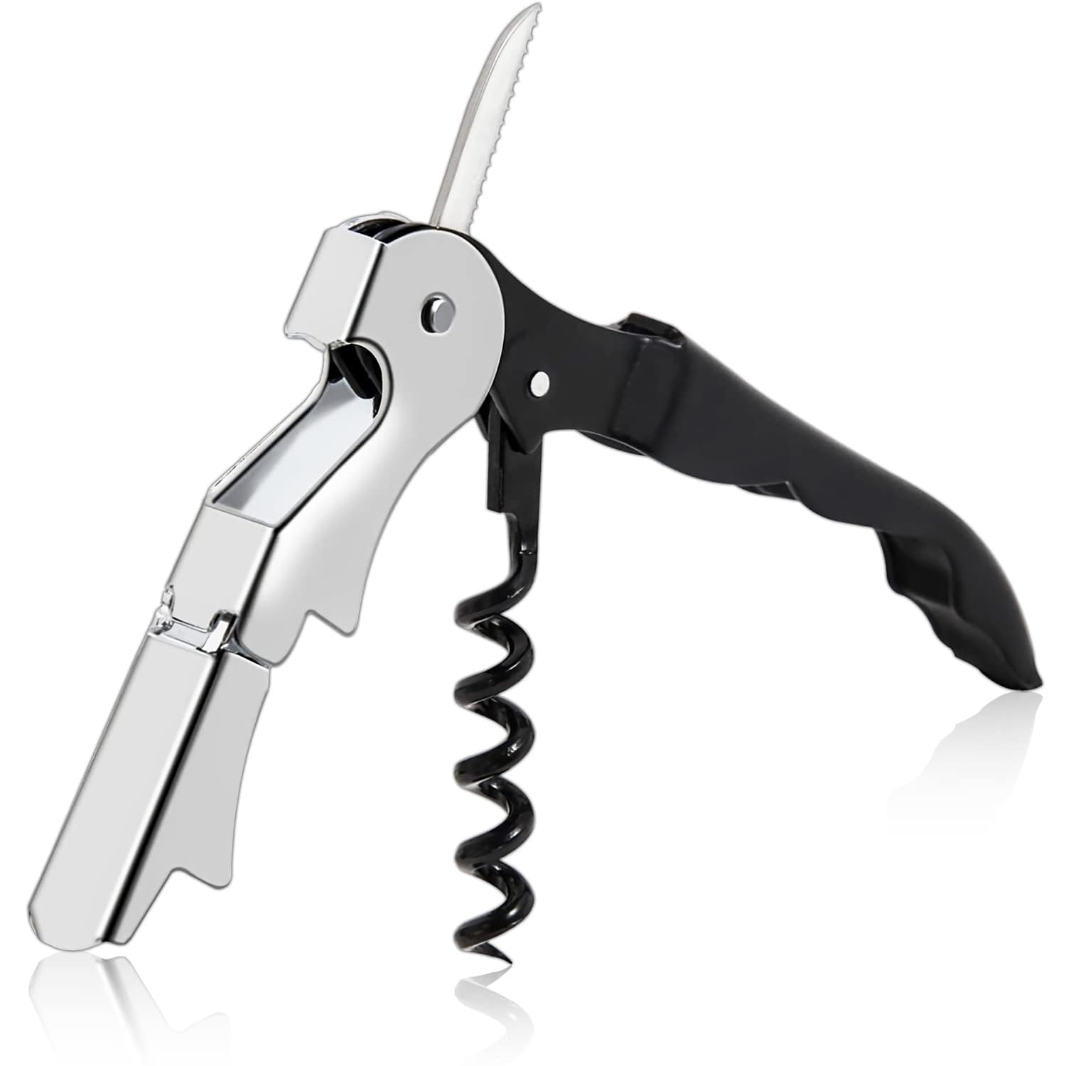 Professional 3 in 1 Waiter's Friend Stainless Steel Wine Bottle Opener Corkscrew - Premium Kitchen from Chabrias Ltd - Just £4.74! Shop now at Chabrias Ltd