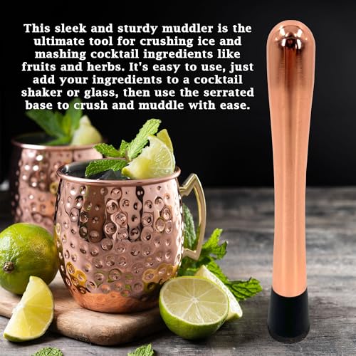 Chabrias Ltd Bar Muddler, Spoon, Stainless Steel Copper Finish, Cocktail Accessories & Tools - Premium Home from Chabrias Ltd - Just £5.69! Shop now at Chabrias Ltd