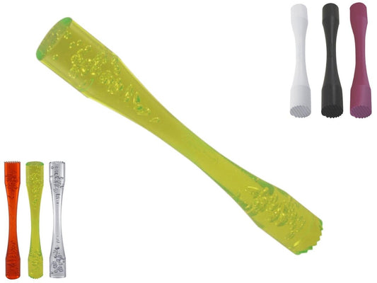 Cocktail Plastic Drinks Muddler Chabrias Ltd, 21 cm Long (XL Ribbed/Flat, Green) - Premium Kitchen from Chabrias Ltd - Just £9.49! Shop now at Chabrias Ltd