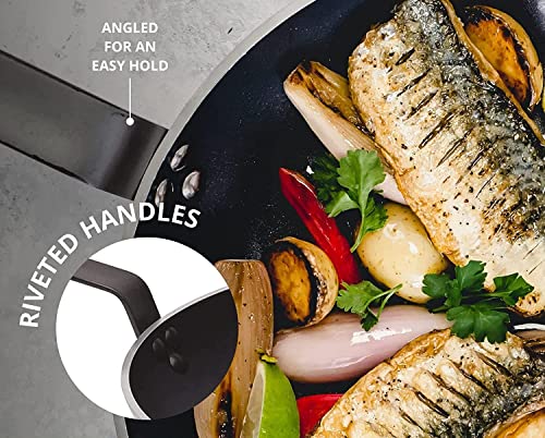 Chabrias Professional Heavy Duty Non Stick Frying Pan 4mm Aluminium - Black/Silver Made in England - Premium Kitchen from Chabrias Ltd - Just £12.99! Shop now at Chabrias Ltd