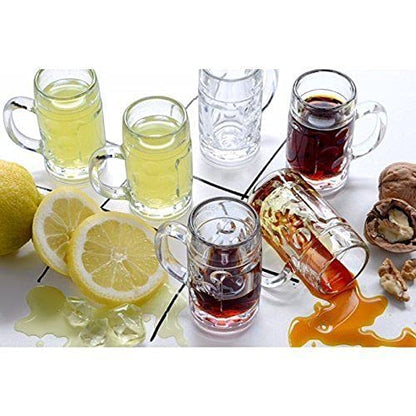 Shot Glass Tankards - Mini German Oktoberfest Stein Glass Tankard Glasses - Premium Kitchen from Chabrias Ltd - Just £12.99! Shop now at Chabrias Ltd