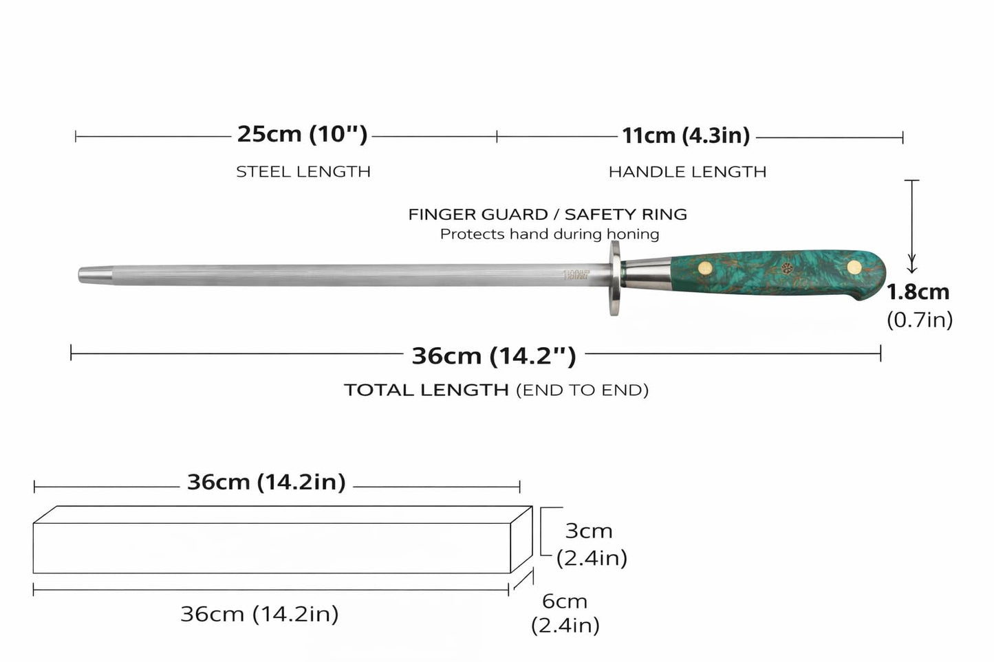 Samuel Groves 10" Sharpening Steel 25cm