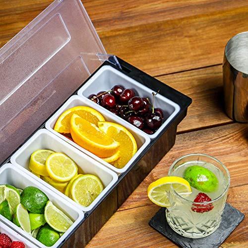 Click to Open expanded View Plastic Condiment Dispenser 6 Compartment Black | Bar Condiment Holder, Cocktail Garnish Tray by Chabrias Ltd - Premium Kitchen from Chabrias Ltd - Just £23.46! Shop now at Chabrias Ltd