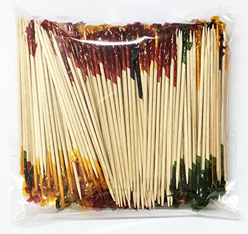 Cocktail Sticks 100 Counts Wooden Toothpicks Party Supplies Frill Finger Food Fruits Sandwich Nibbles - 10 Colors - Premium Kitchen from AILEXI - Just £5.69! Shop now at Chabrias Ltd