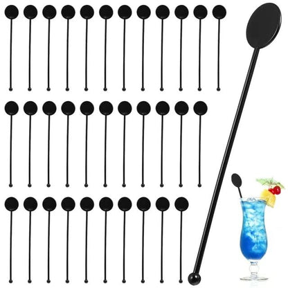 Clear UK Made Reusable Plastic Cocktail Disk Stirrers - Premium Quality Stir Sticks for Mixing and Garnishing Drinks - Premium Kitchen from Chabrias Ltd - Just £8.99! Shop now at Chabrias Ltd