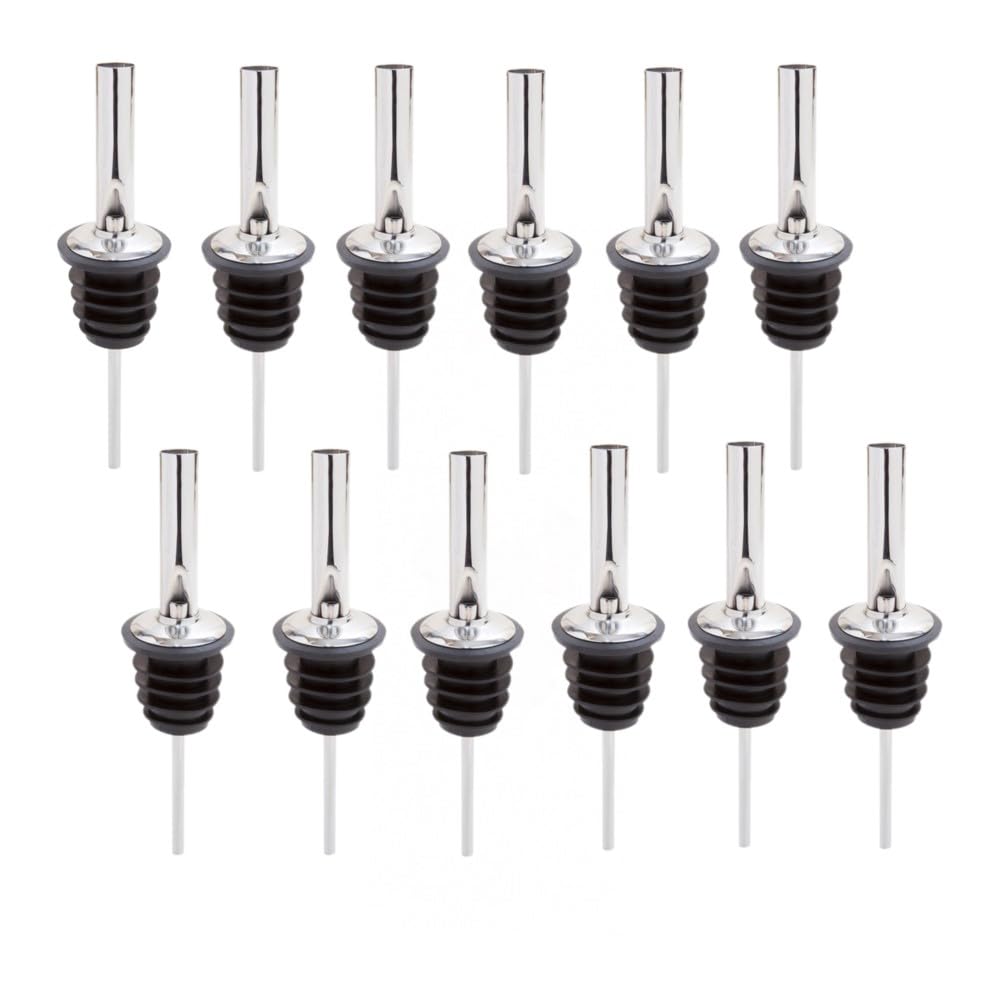 Chabrias Bottle Pourers for Spirits, 12Pcs Fast Freeflow Spirit Jet Pourer Stainless Steel - Premium Liquor Pour Spout for Effortless Pouring for Olive Oil Coffee Syrup Vinegar Bottles - Premium Kitchen from Chabrias Ltd - Just £14.24! Shop now at Chabrias Ltd