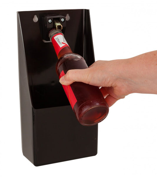 Plastic Wall-Mounted Bottle Opener with Catcher – Black Bar & Pub Accessory (30cm x 15.2cm x 8.6cm) - Premium BISS from Chabrias Ltd - Just £9.40! Shop now at Chabrias Ltd