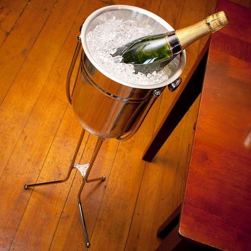 Premium Stainless Steel Wine & Champagne Ice Bucket Set with Folding Stand - Premium Home from Chabrias Ltd - Just £39.99! Shop now at Chabrias Ltd