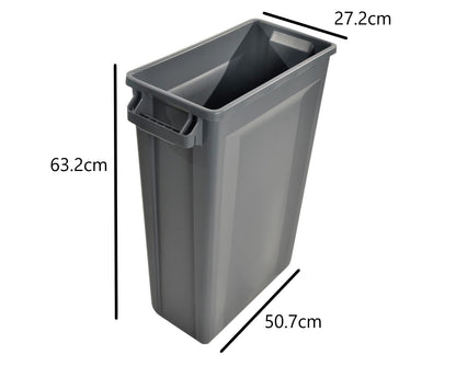 Chabrias Ltd 60 Litre Slim Bin Recycling Container, Space Saving Design, Rectangular for Home, Office, Kitchen – Commercial Product Vented Slim Waste Receptacle Bin - Premium BISS from Chabrias Ltd - Just £139.99! Shop now at Chabrias Ltd