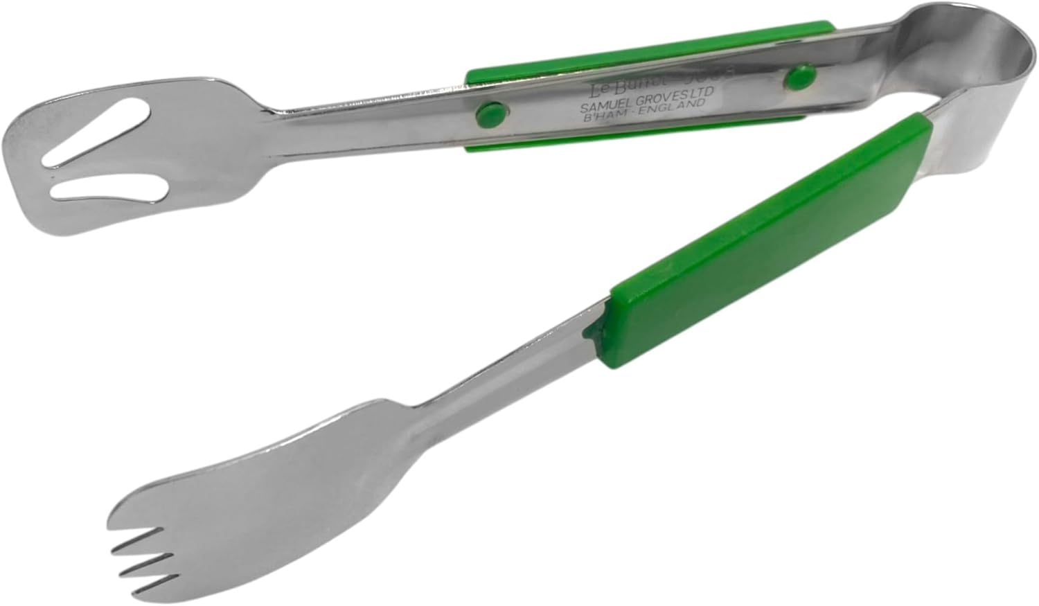 Le Buffet Stainless Steel Serving Tongs Set – Colour Coded Handles (Black, Yellow, Green) - Premium Kitchen from Chabrias Ltd - Just £25.99! Shop now at Chabrias Ltd