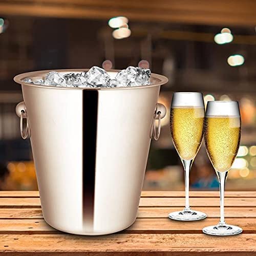 Champagne Wine Ice Bucket 5 Litre in High Polished Stainless Steel Made in England by Chabrias LTD - Premium Kitchen from Chabrias Ltd - Just £8.95! Shop now at Chabrias Ltd