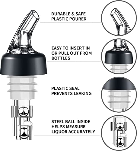 Chabrias Bottle Pourers, Quick Shot Spirit Measure Pourer Spouts Drinks Wine Cocktail Alcohol Automatic Dispenser Home Bar Tools UK Made