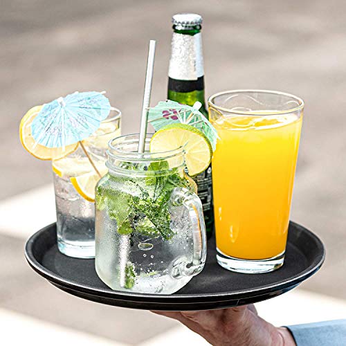 U-Grip Round Black Anti Slip Non Slip Bar Drinks Food Serving Tray - Bar Tray for Parties, Gatherings, Bars, Restaurants, and Home - Premium Home from Chabrias Ltd - Just £9.99! Shop now at Chabrias Ltd