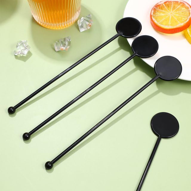 Clear UK Made Reusable Plastic Cocktail Disk Stirrers - Premium Quality Stir Sticks for Mixing and Garnishing Drinks - Premium Kitchen from Chabrias Ltd - Just £8.99! Shop now at Chabrias Ltd