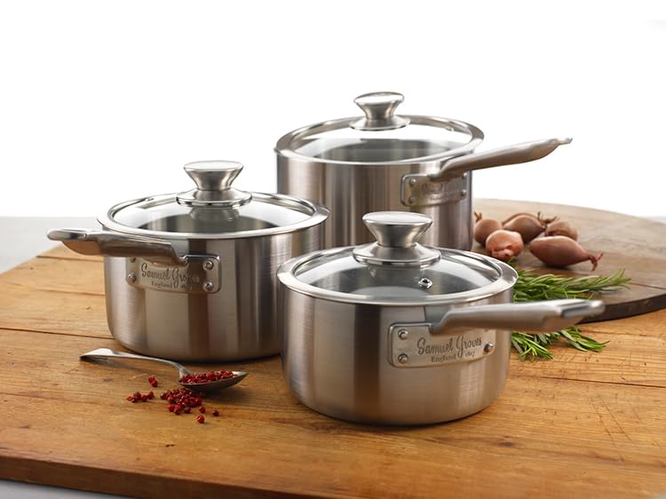 Samuel Groves Stainless Steel Cookware, PFAS-Free, Induction Compatible, Oven Safe, Dishwasher Safe, UK Made - Premium Kitchen from Samuel Groves - Just £68.99! Shop now at Chabrias Ltd