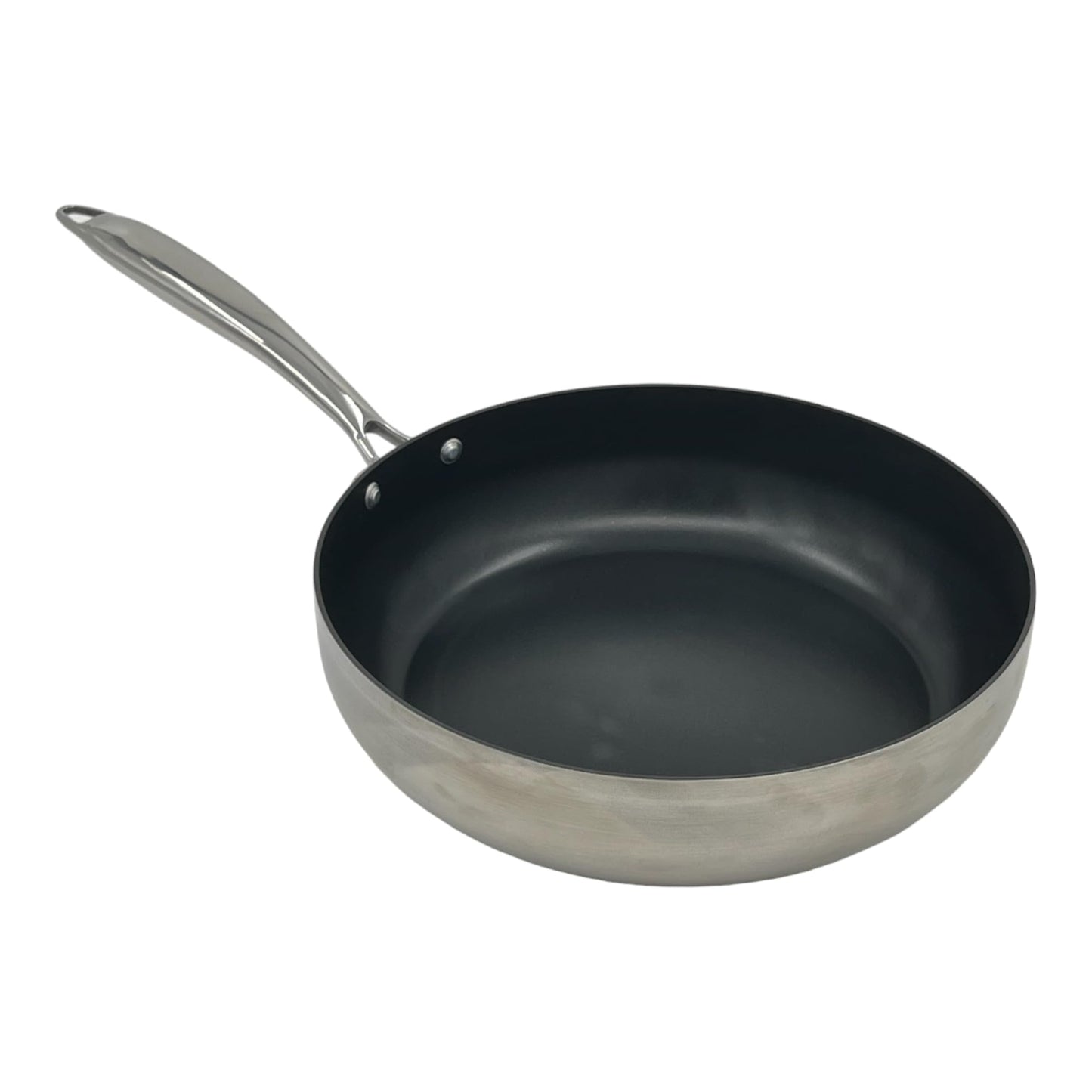 Chabrias Aluminium Stainless Steel Chef Pan 10"/26cm Frying Pan Non Stick Cooking Pan Tri-Ply Compatible with All Heat Sources Inc Induction PFOA-Free British Made (Non Stick) - Premium Kitchen from Chabrias Ltd - Just £38.59! Shop now at Chabrias Ltd