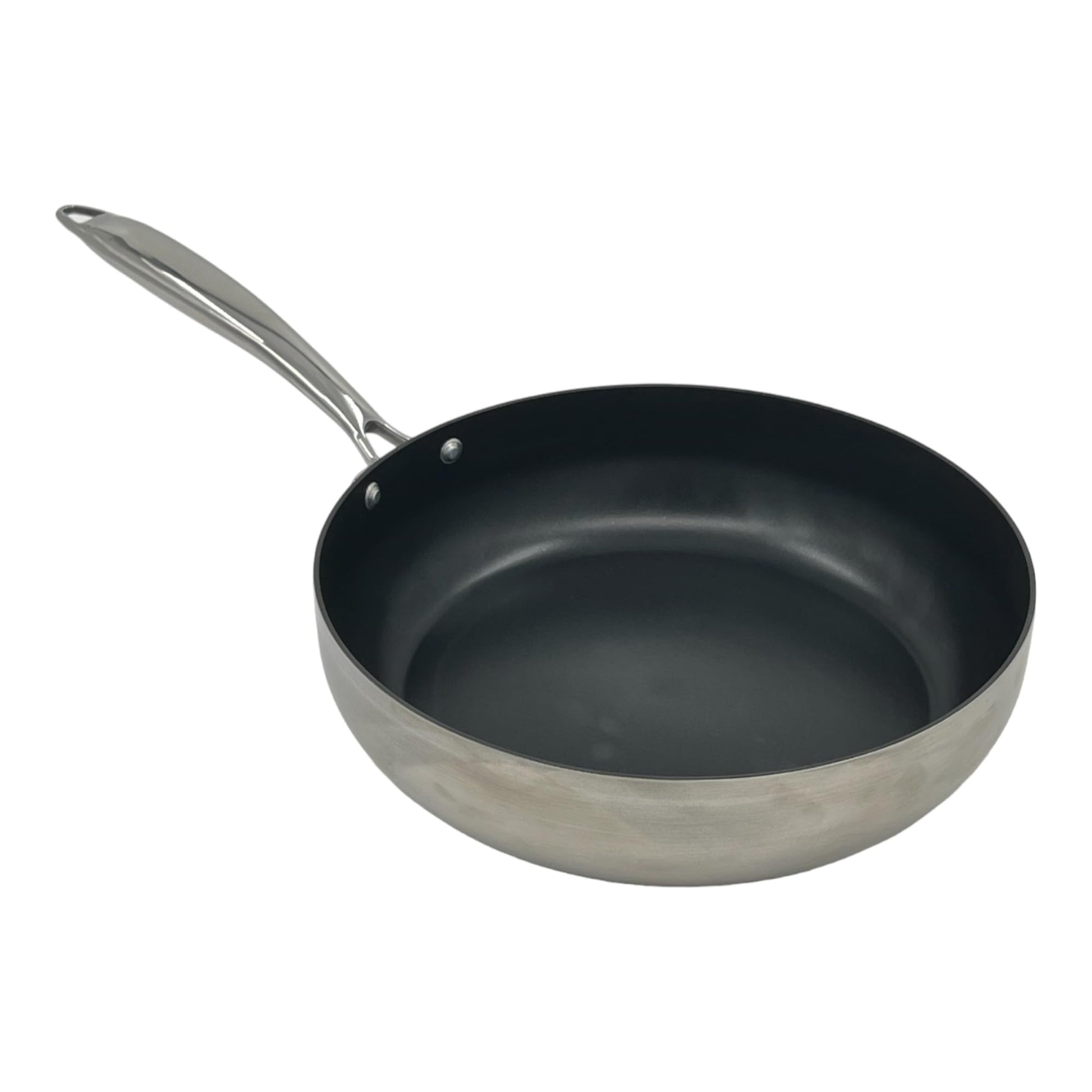 Chabrias Aluminium Stainless Steel Chef Pan 10"/26cm Frying Pan Non Stick Cooking Pan Tri-Ply Compatible with All Heat Sources Inc Induction PFOA-Free British Made (Non Stick) - Premium Kitchen from Chabrias Ltd - Just £38.59! Shop now at Chabrias Ltd