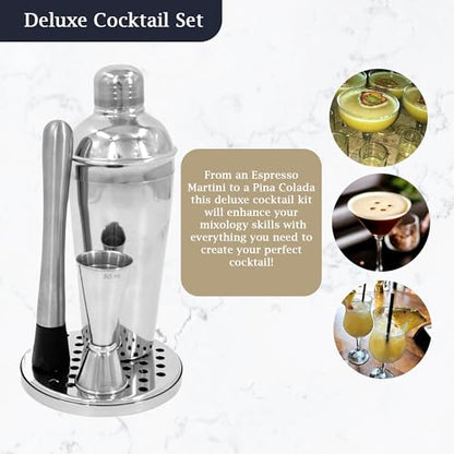 Premium Stainless Steel Cocktail Set, Shaker, Cocktail Bar Tray, Thimble Set, Cocktail Set, Measuring Set, Shot Meaures, Bar Spirit Measures - Premium Home from Chabrias Ltd - Just £18.04! Shop now at Chabrias Ltd