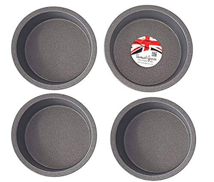 Samuel Groves 4X Mini Pie Cake Tins Long Life 4” (10cm) Non Stick Made in England - Premium Home from Chabrias Ltd - Just £8.99! Shop now at Chabrias Ltd