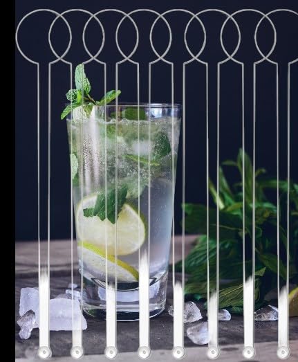 Clear UK Made Reusable Plastic Cocktail Disk Stirrers - Premium Quality Stir Sticks for Mixing and Garnishing Drinks - Premium Kitchen from Chabrias Ltd - Just £8.99! Shop now at Chabrias Ltd