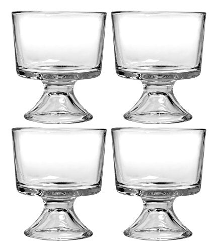 Anchor Hocking Set of 4 Glass Sundae Glasses, Glass Dessert Dishes, Glass Trifle Punch Bowl - Premium Home from Chabrias Ltd - Just £19.99! Shop now at Chabrias Ltd