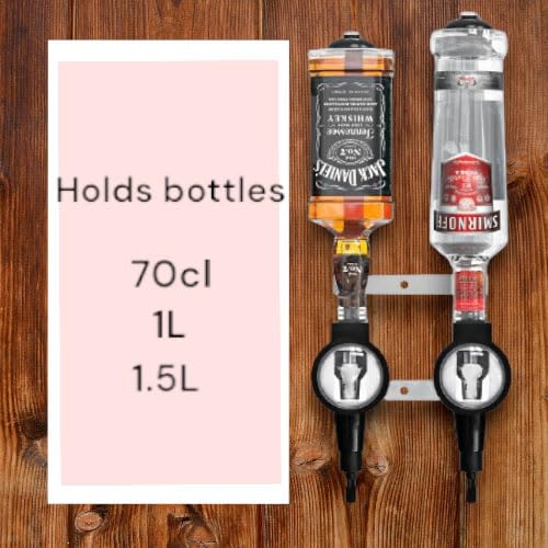 1-3 Bottle Optics 25ml For Home Bar UK Made - Bar Butler Shot Measure Bracket Alcohol Spirits Wine Drink Dispenser Home bar Garage Man cave Wall Mounted Optics