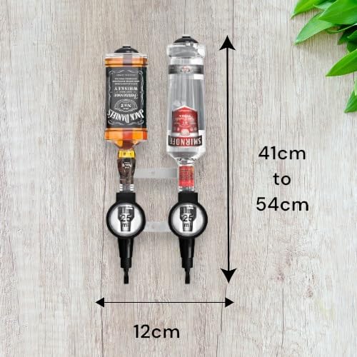 1-3 Bottle Optics 25ml For Home Bar UK Made - Bar Butler Shot Measure Bracket Alcohol Spirits Wine Drink Dispenser Home bar Garage Man cave Wall Mounted Optics