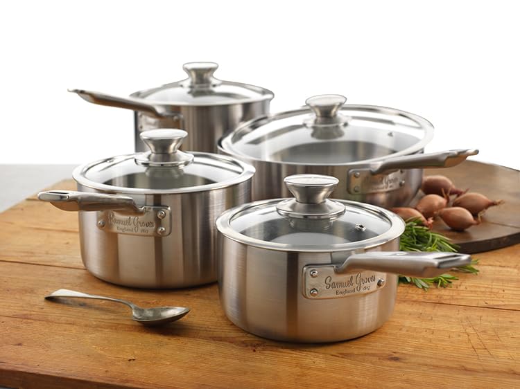 Samuel Groves Stainless Steel Cookware, PFAS-Free, Induction Compatible, Oven Safe, Dishwasher Safe, UK Made - Premium Kitchen from Samuel Groves - Just £68.99! Shop now at Chabrias Ltd