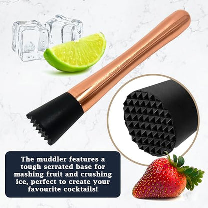 Chabrias Ltd Bar Muddler, Spoon, Stainless Steel Copper Finish, Cocktail Accessories & Tools - Premium Home from Chabrias Ltd - Just £5.69! Shop now at Chabrias Ltd