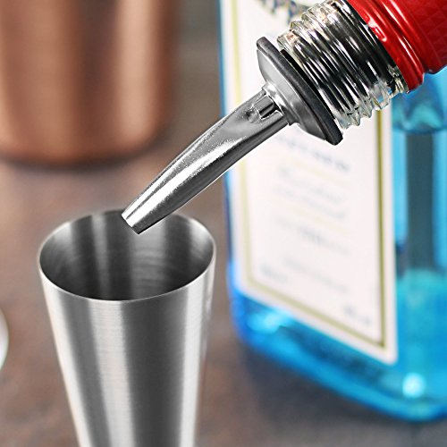 Chabrias Ltd Stainless Steel Fast Free Flow Liquor Spirits Pourer Speed Pourers Wine Bottle Spirits Pourers Tapered Spout for Olive Oil Coffee Syrup Vinegar Bottles