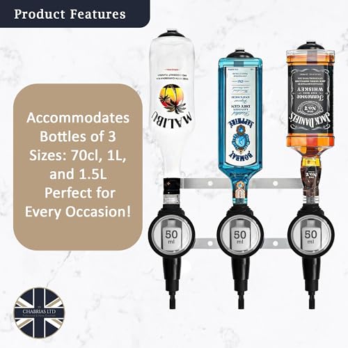 Chabrias Ltd Professional 1/2/4/6 Bottle Optics for Spirits - UK Made Bar Butler Shot Measure Bracket Alcohol Wine Upside Down Drink Dispenser Home bar Garage Man cave - Premium Home from Chabrias Ltd - Just £24.99! Shop now at Chabrias Ltd