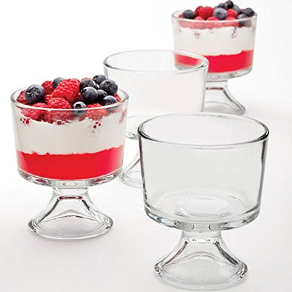 Anchor Hocking Set of 4 Glass Sundae Glasses, Glass Dessert Dishes, Glass Trifle Punch Bowl - Premium Home from Chabrias Ltd - Just £19.99! Shop now at Chabrias Ltd