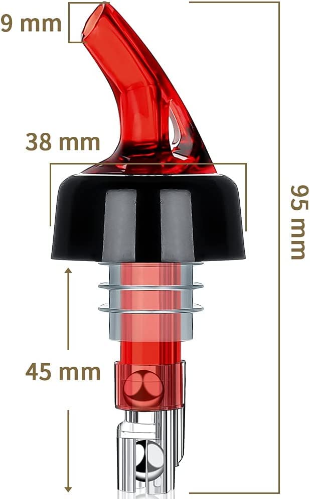 Bottle Pourers, Set of 6 25ml Quick Shot Spirit Measure Pourer Spouts Drinks Wine Cocktail Alcohol Automatic Dispenser Home Bar Tools Made in England by Chabrias Ltd - Premium Kitchen from Chabrias Ltd - Just £12.99! Shop now at Chabrias Ltd