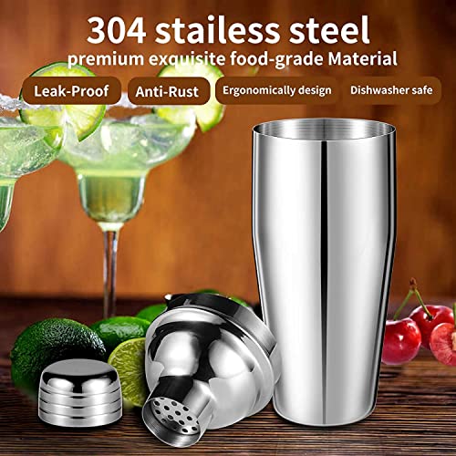 Premium 24 Ounce (750ml) Stainless Steel Cocktail Shaker with Built-in Bartender Strainer - Essential Mixology Bar Set Accessories - Premium Kitchen from Chabrias Ltd - Just £8.99! Shop now at Chabrias Ltd