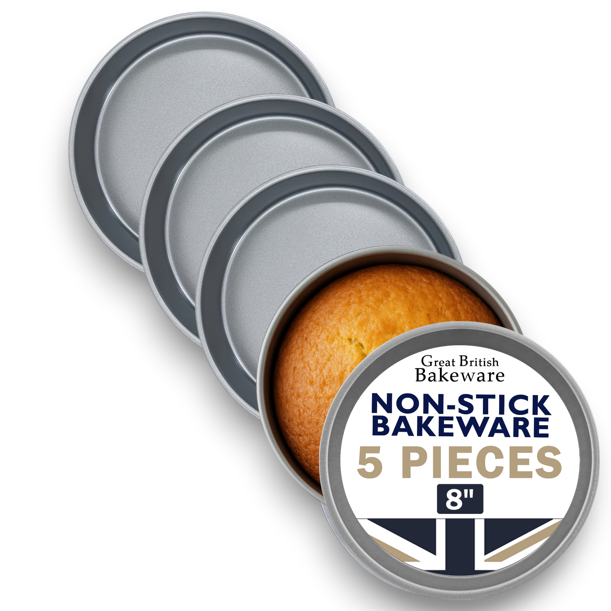Non-Stick Sandwich Cake Tin, 8" (5 piece) - Premium Kitchen from Samuel Groves - Just £12.99! Shop now at Chabrias Ltd