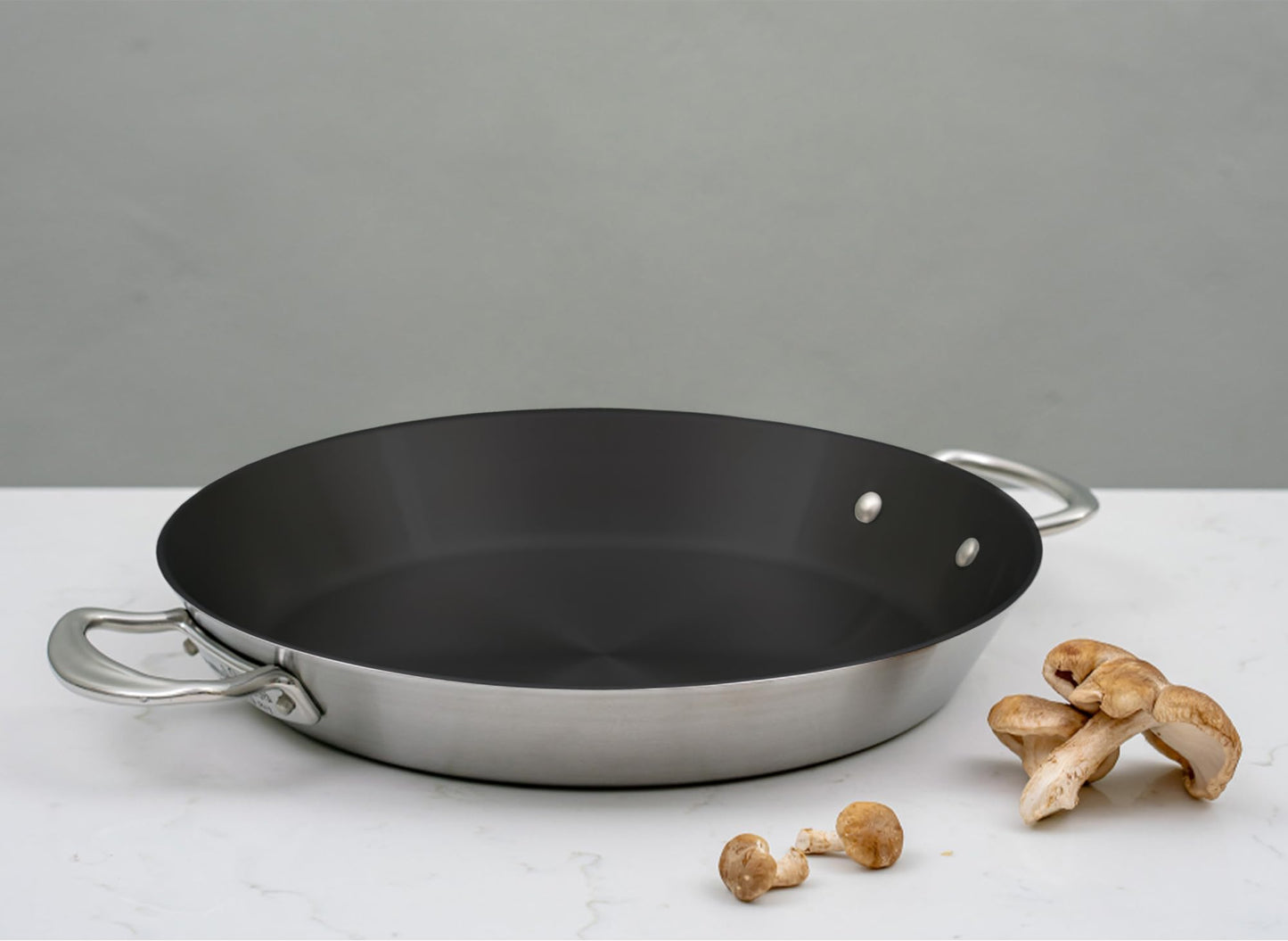 Samuel Groves Stainless Steel Non Stick 3-Ply Paella Pan – Rapid Heat Distribution, Durable Design, Riveted Handles, Induction Compatible, UK Made - Premium Kitchen from Samuel Groves - Just £99.99! Shop now at Chabrias Ltd