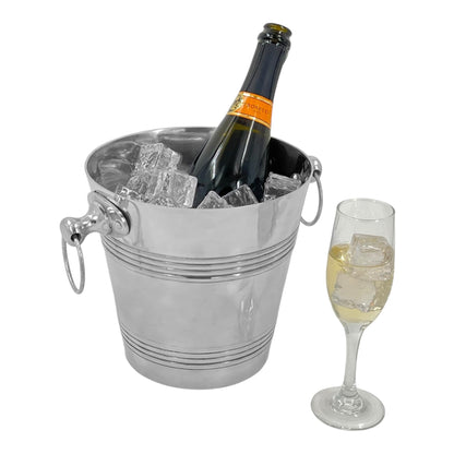 drinkstuff Aluminium Champagne Bucket 4 Litre with Wrought Iron Stand | Champagne Bottle Cooler - Premium Home from bar@drinkstuff - Just £47.49! Shop now at Chabrias Ltd