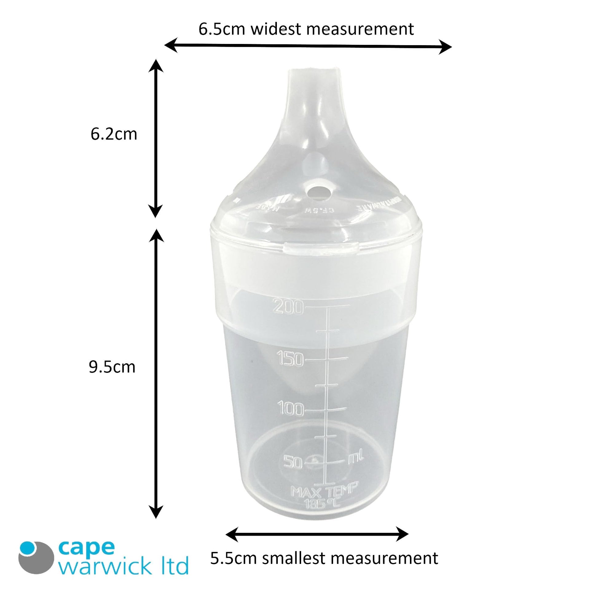 Chabrias Ltd 2 Pack Clear, Wide Spout, Feeding Beakers 200ml with Graduated Measurements in ML and Max Temperature, Spill-Proof, Dishwasher and Microwave Safe, Care Homes, Carers, Reusable UK Made - Premium Kitchen from Chabrias Ltd - Just £8.54! Shop now at Chabrias Ltd