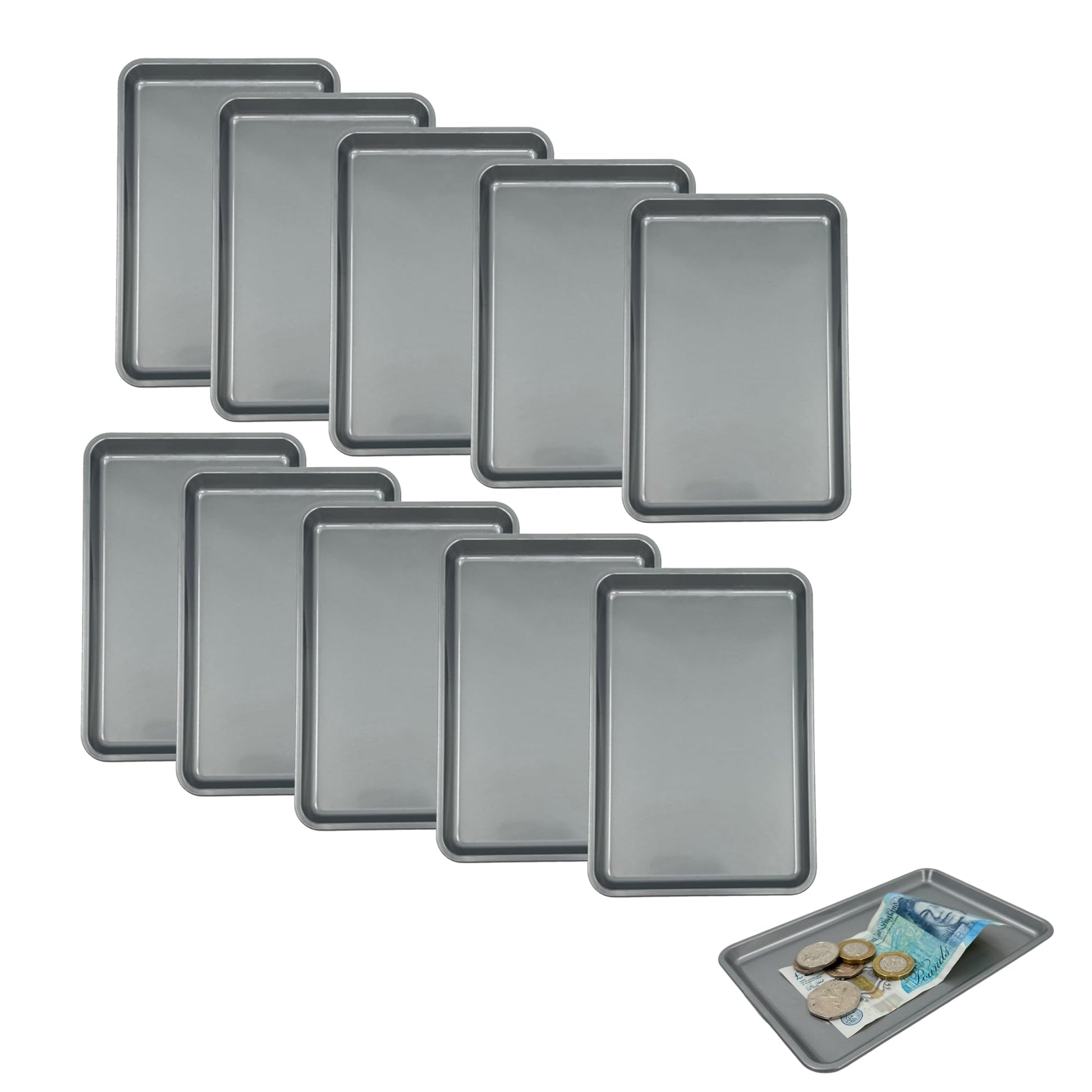 Chabrias Ltd Pack of 10 Plastic Rectangle Tip Trays - Professional Bill Presenter for Bars, Restaurants, and Hotels - Premium Home from Chabrias Ltd - Just £12.34! Shop now at Chabrias Ltd