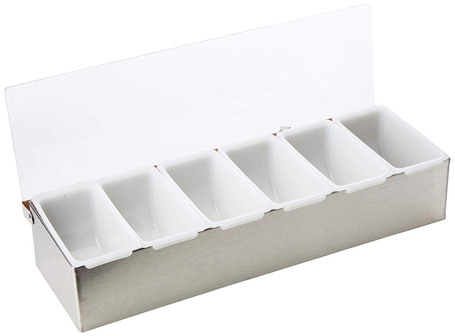 Condiment Dispenser 6 Compartment Chrome | Back Bar Condiment Holder, 6 Pot Dispenser - Ideal for Dispensing Cocktail Garnishes & Ingredients - Premium BISS from Tablecraft - Just £23.28! Shop now at Chabrias Ltd