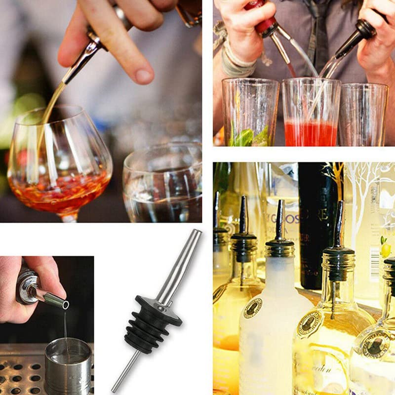 Chabrias Ltd Stainless Steel Fast Free Flow Liquor Spirits Pourer Speed Pourers Wine Bottle Spirits Pourers Tapered Spout for Olive Oil Coffee Syrup Vinegar Bottles