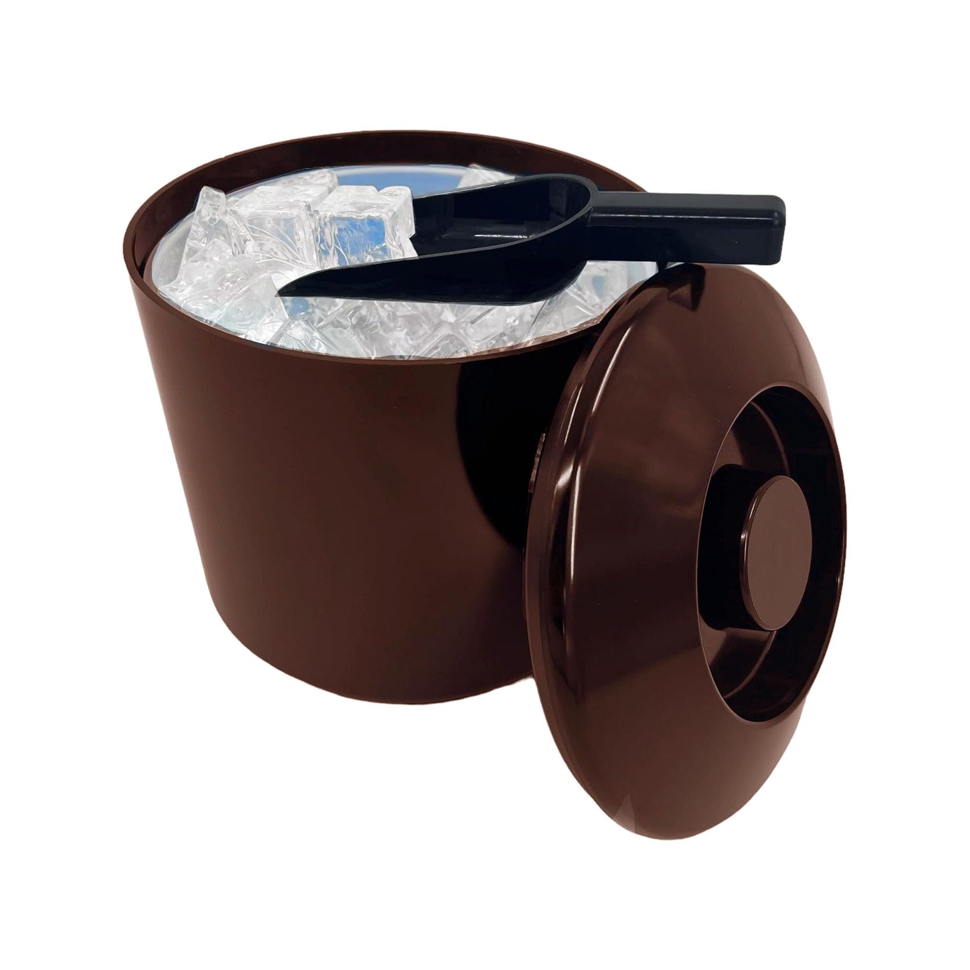 4 Litre Round Plastic Ice Bucket With Lid Double Walled Insulation Brown - Premium Barcode from Chabrias Ltd - Just £13.29! Shop now at Chabrias Ltd