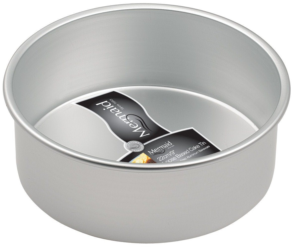 Mermaid Silver Anodised Aluminium Round Loose Based Cake Tin Made in England - Premium Kitchen from Mermaid - Just £16.15! Shop now at Chabrias Ltd