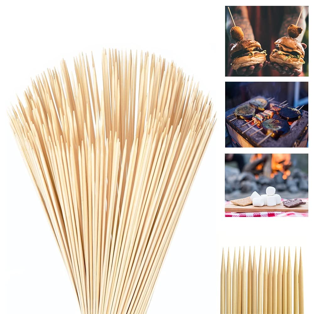 300 Durable Bamboo Sticks with 25cm Length / 3mm Diameter - Ideal for BBQ, Kebab, Cake Topper, Chocolate Fountain and Fruits - Premium Lawn & Patio from Chabrias Ltd - Just £4.74! Shop now at Chabrias Ltd