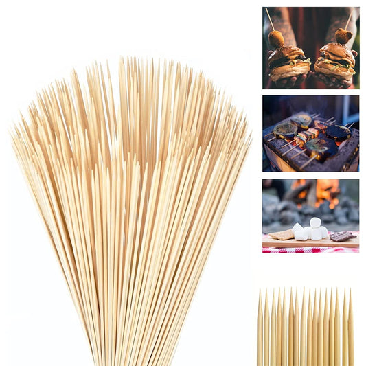 300 Durable Bamboo Sticks with 25cm Length / 3mm Diameter - Ideal for BBQ, Kebab, Cake Topper, Chocolate Fountain and Fruits - Premium Lawn & Patio from Chabrias Ltd - Just £4.74! Shop now at Chabrias Ltd