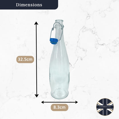 Chabrias Ltd Traditional Glass Water Bottle with Swing Top, 1 Litre (1000 ml) – Ceramic Stopper, Airtight Seal - Premium Home from Chabrias Ltd - Just £5.99! Shop now at Chabrias Ltd