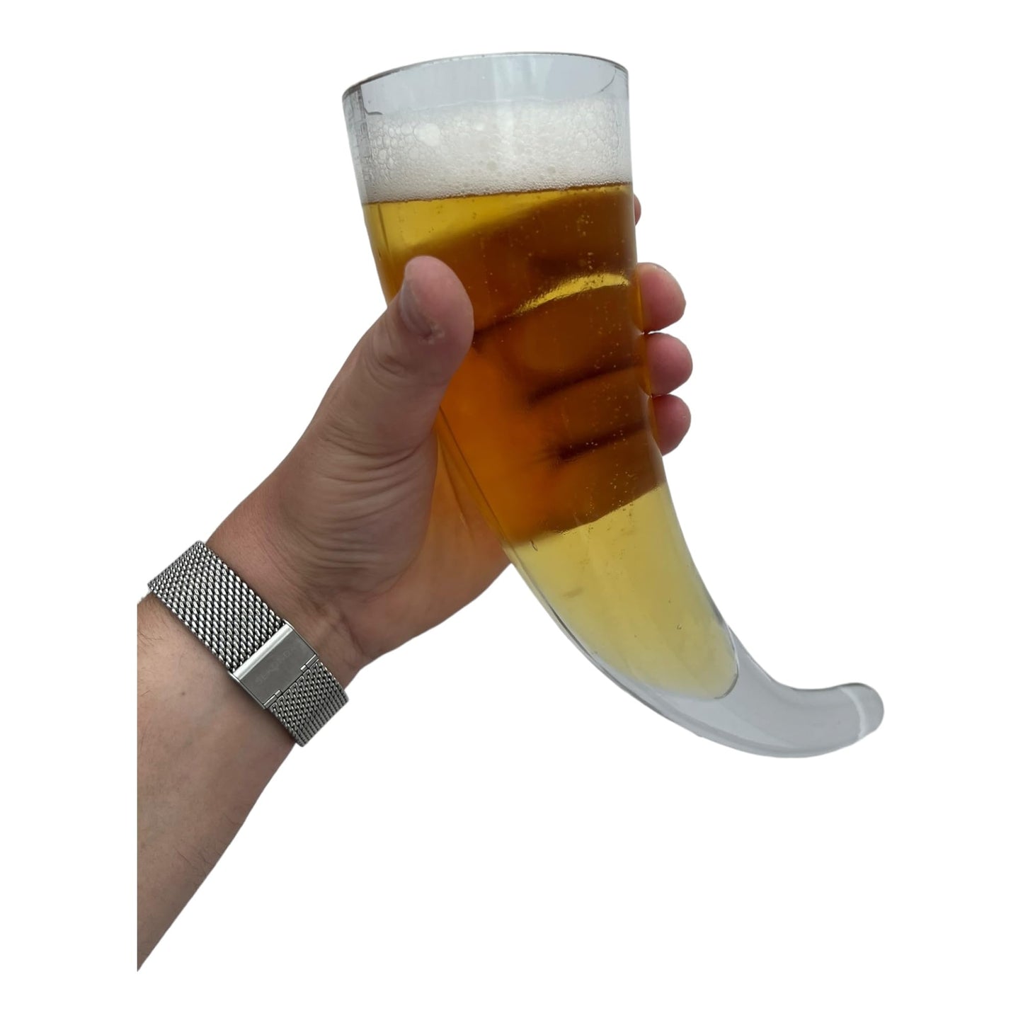 Chabrias Ltd Unique Viking Beer Horn Glass with Stand - 17oz/480ml, Novelty Drinking Vessel Gift - Premium Kitchen from Chabrias Ltd - Just £17.99! Shop now at Chabrias Ltd