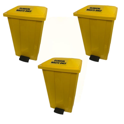 Chabrias Ltd 50L Litre Yellow Medical Clinical Recycling Commercial Utility Waste Trash Pedal Bin - Premium BISS from Chabrias Ltd - Just £99.99! Shop now at Chabrias Ltd