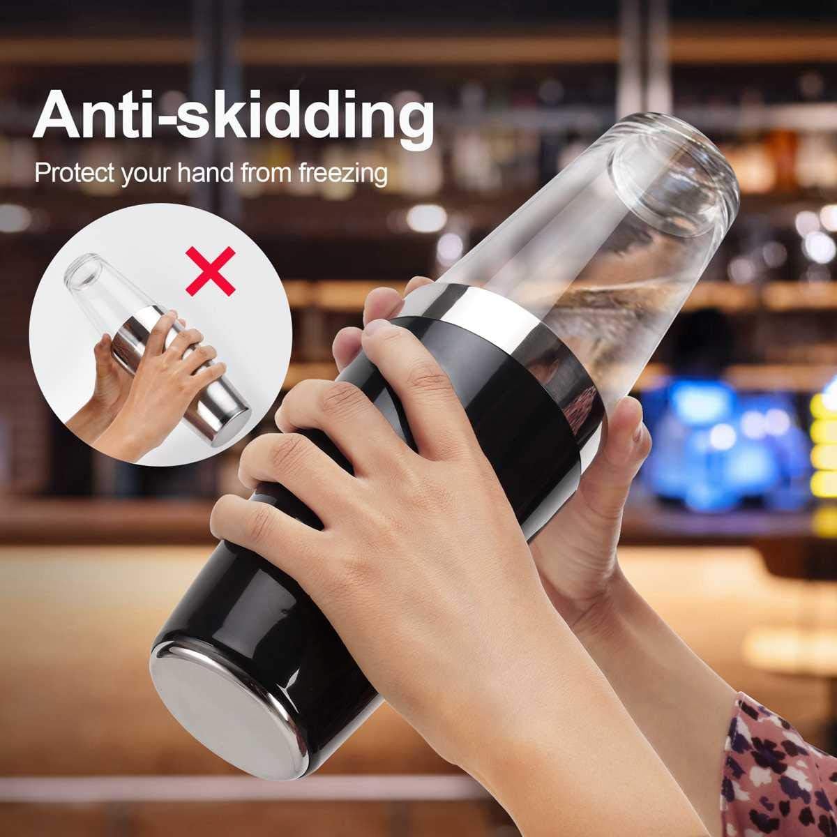 Vinyl Boston Cocktail Shaker Set, Black - Premium Home from Chabrias Ltd - Just £9.49! Shop now at Chabrias Ltd