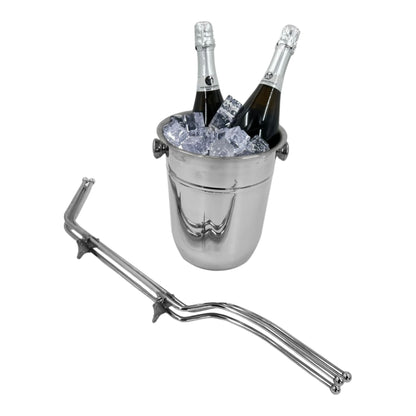 Premium Stainless Steel Wine & Champagne Ice Bucket, Ice Buckets, Ice Buckets for Parties, Set with Folding Stand, Drink Buckets for Parties, Champagne Cooler, Beer Bucket, Stainless Steel Bucket - Premium Home from Chabrias Ltd - Just £37.99! Shop now at Chabrias Ltd